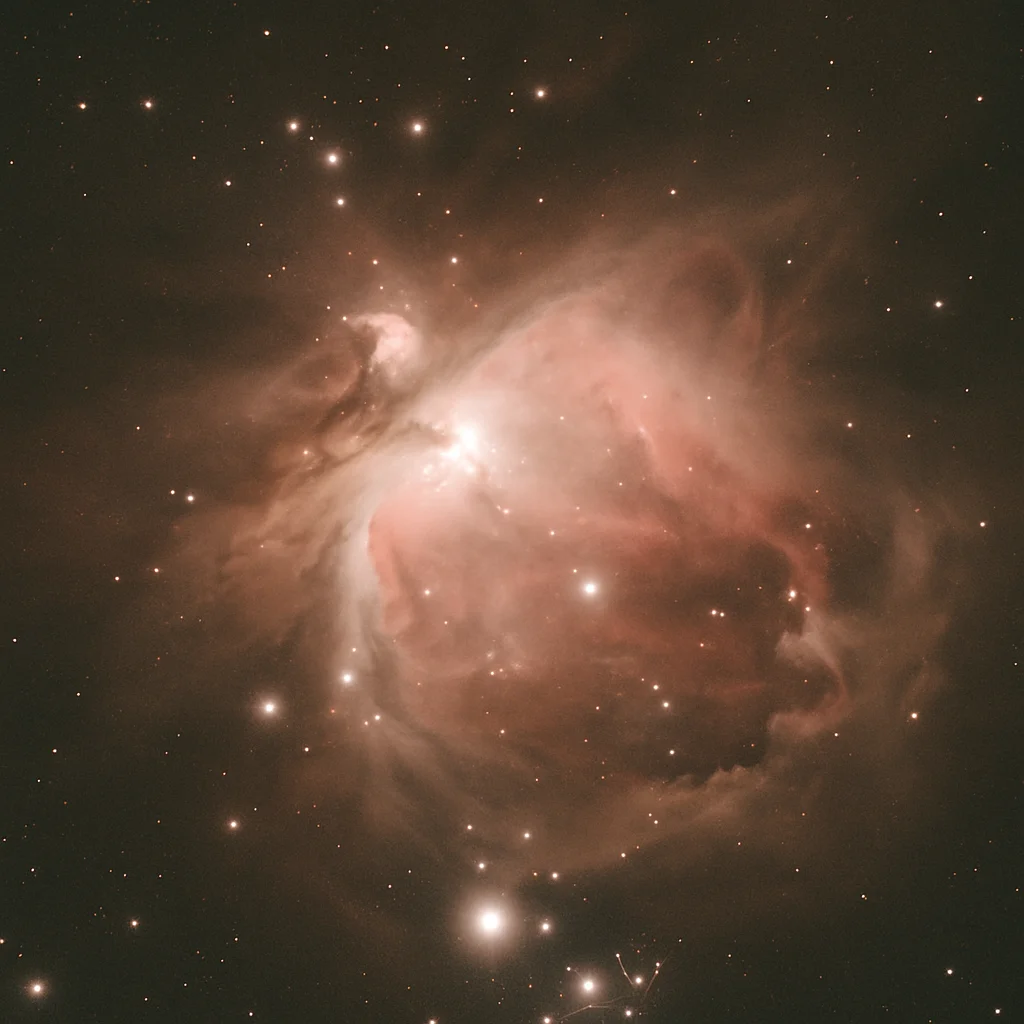 Jigsaw puzzle: A vast, luminous nebula of gas and dust glows with many scattered stars.